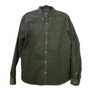 Express Corduroy  Shirt Men’s Medium Green Button down collar chest pocket EUC